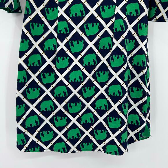 Haley and the Hound Bamboo Elephant Print Shirt Dress Button Front Womens Sz 4 - Picture 10 of 11